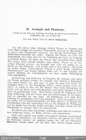Geologie und Phantasie