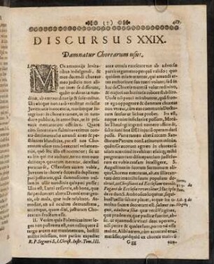 417-432, Discursus XXIX. Damnatur Chorearum usus.