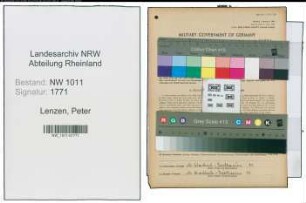 Entnazifizierung Peter Lenzen , geb. 11.08.1922 ()