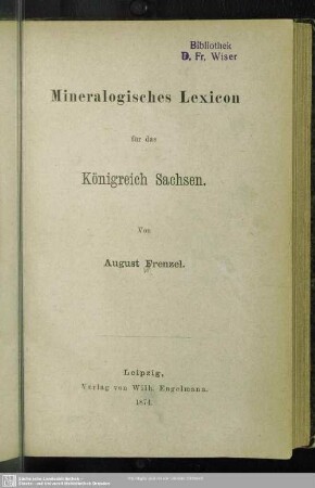 Mineralogisches Lexicon