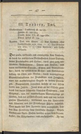 III. Tondern, Amt.