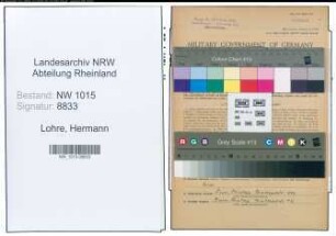 Entnazifizierung Hermann Lohre , geb. 12.05.1898 (Betriebsleiter)