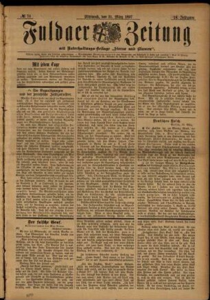 Ausgabe vom Mittwoch, den 31. März 1897.