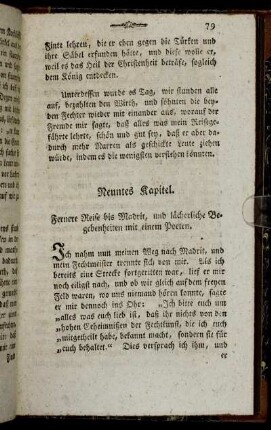 Neuntes Kapitel. Fernere Reise bis Madrit, und lächerliche Begebenheiten mit einem Poeten.