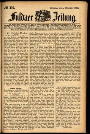 Ausgabe vom Sonntag, den 05. November 1882.