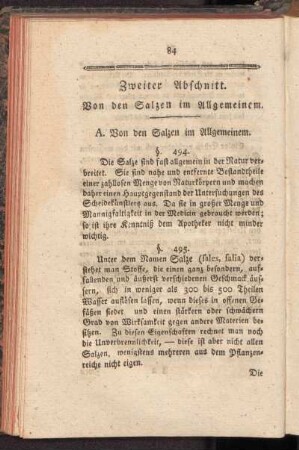 Zweiter Abschnitt. Von den Salzen im Allgemeinen
