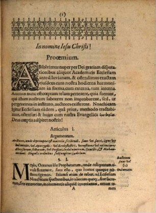 Historia Ecclesiae Noachicae : ex vetustissimis SS. litterarum antiquitatibus eruta, et suffragio ecclesiae christianae illustrata