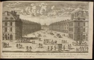 Veüe et perspective de la place Dauphine de Paris, du cote de la rüe de Harlay