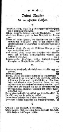 Drittes Register der vornehmsten Sachen