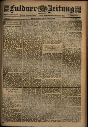 Erste Ausgabe vom Mittwoch, den 29. Oktober 1902.