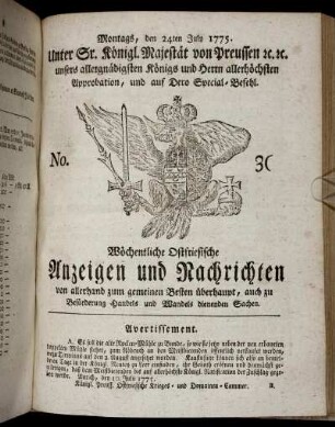 No. 30. Montags, den 24ten July 1775