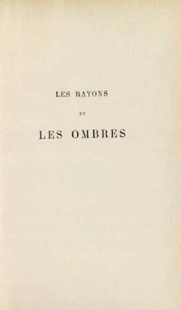Les rayons et les ombres