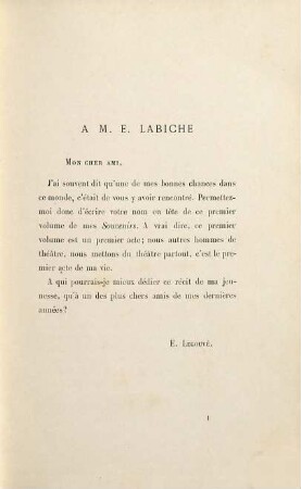 Soixante ans de souvenirs, 1