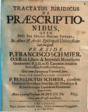 Tract. iur. de praescriptionibus