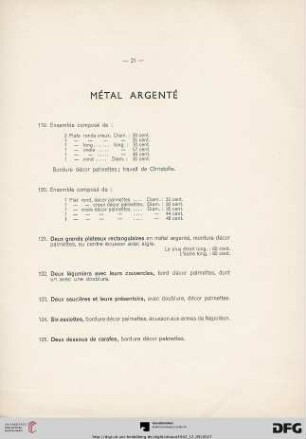 Métal Argenté (Nr. 119-166)