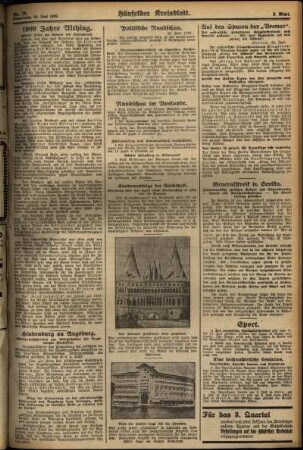 Zweite Ausgabe vom Donnerstag, den 26. Juni 1930.