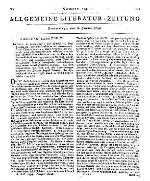 Sangiorgio, P.: Chemische und pharmaceutische zum Theil die medicinische Polizey betreffende Abhandlungen. Aus dem Italien. mit Anm. von J. A. Schmidt. Leipzig: Schwickert 1797