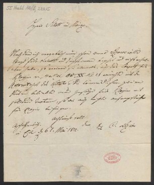 Brief an B. Schott's Söhne : 06.05.1822
