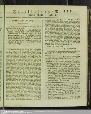 Intelligenz-Blatt No. 5