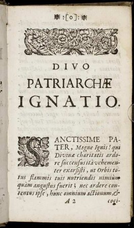 Divo patriarchae ignatio.