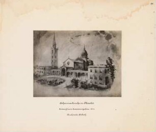 Johanniskirche, Berlin-Moabit Erweiterungsbau: Perspektivische Ansicht mit Umgebung