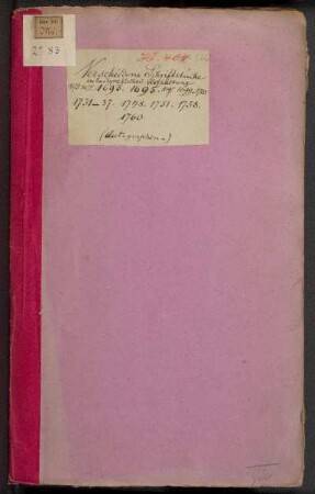 Verschiedene Schriftstücke der landgräflichen Hofhaltung 1673, 1677, 1693, 1695, 1697, 1699, 1705, 1731-1737, 1748, 1751, 1758, 1760