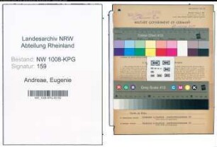 Entnazifizierung Eugenie Andreae , geb. 29.03.1897 ()