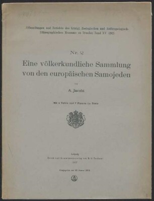 Eine völkerkundliche Sammlung von den europäischen Samojeden