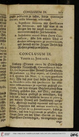 [Abschnitt 6 (Conclusum DI – Conclusum DCXXXI)]