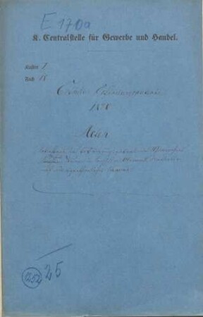 Patent des Uhrmachers Michael Weimer in Berghülen OA Blaubeuren auf ein eigentümliches Särad