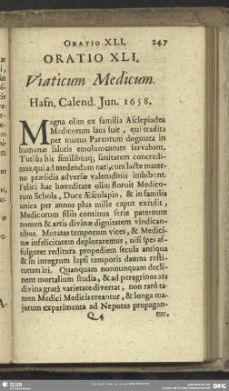 Oratio XLI. Viaticum Medicum