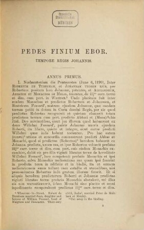 Pedes finium Ebor : Regnante Johanne. A. d. 1199-a.d. 1214