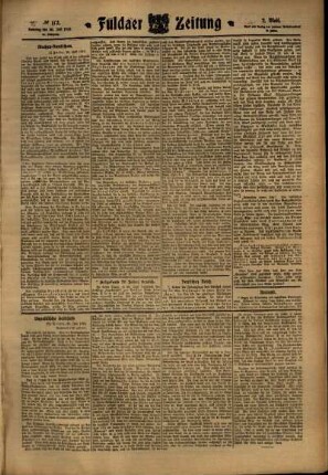 Zweite Ausgabe vom Samstag, den 30. Juli 1910.
