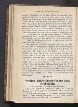 Typische Bekehrungsgeschichte eines Brahmanen