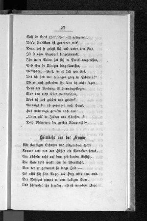 Heimkehr aus der Fremde.