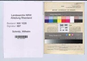 Entnazifizierung Wilhelm Schmitz , geb. 05.07.1909 (Polizist)