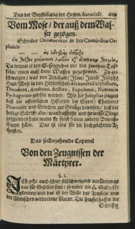 Das sechszehende Capittel. Von den Zeugnissen der Märtyrer.