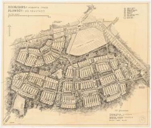 Planung für Plowdiw: Übersichts- und Zonenplan der Neustadt 1:10000