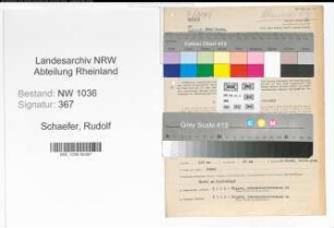 Entnazifizierung Rudolf Schaefer , geb. 07.08.1892 (Rechtsanwalt)