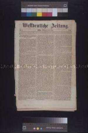 Zeitung: Westdeutsche Zeitung, Nr. 5; Köln, 30. Mai 1849