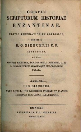 Leonis Diaconi Caloënsis Historiae libri decem et Liber de velitatione bellica Nicephori Augusti