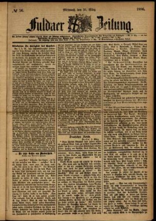 Ausgabe vom Mittwoch, den 10. März 1886.