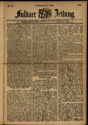 Ausgabe vom Mittwoch, den 10. März 1886.