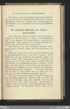 Die indirekten Methoden der Farbenphotographie