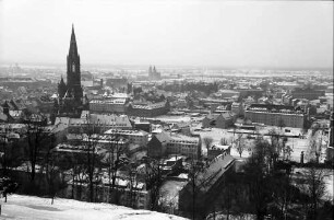 Freiburg: Blick vom Schlossberg auf Münster und Stadtgarten