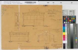 Revisions-Zeichnung des definitiven Empfangs-Gebäudes auf Bahnhof Kettwig, Blatt 3: Schnitte, M. 1:100 Hge, Sknr.: 2, Fanr.: 3, Bunr.: 5