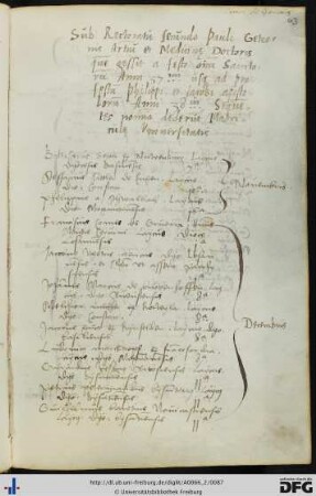 [fol. 43] Rektorat Paul Getzo 1537/38