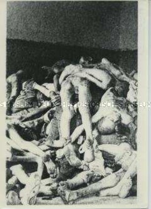 Leichen in einer Gaskammer des KZ Dachau
