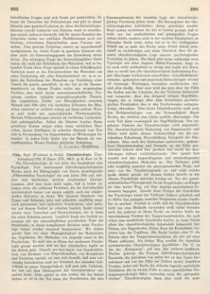 295-298 [Rezension] Utitz, Emil, Charakterologie