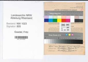 Entnazifizierung Fritz Goedel , geb. 11.10.1903 (Ingenieur)